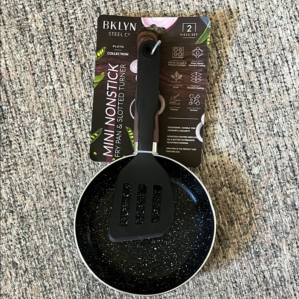 Black Mini Nonstick Fry Pan & Slotted Turner Set